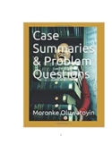 Case Summaries & Problem Questions for Students