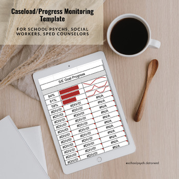 Preview of Caseload/Progress Monitoring Template for School Psychs, Social Workers