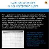 Caseload Schedule List, Schedule Reference Tool