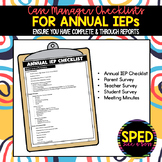 Casemanager Checklists for Annual IEPs