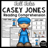 Casey Jones Tall Tale Reading Comprehension Worksheet Tall