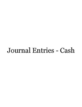 Preview of Cash Journal Entries (Answer Key Included)