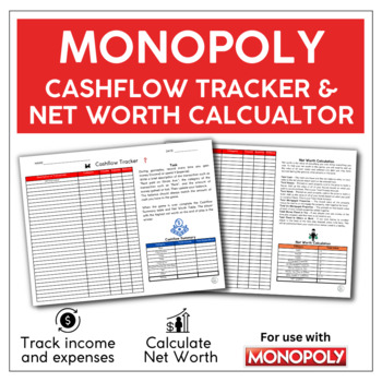 Preview of Cashflow Tracker and Net Worth Calculation Activity | Monopoly Resource