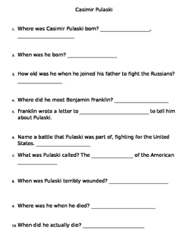 Preview of Casimir Pulaski questions