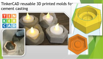 Preview of TinkerCAD 3D Printed Molds for Cement Casting