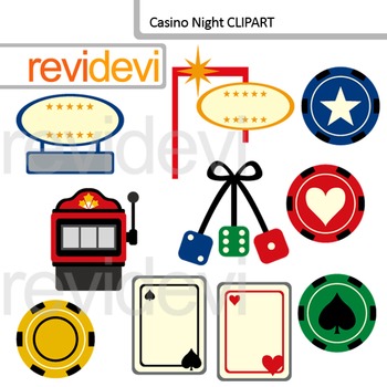 Clip art Vegas Night 07438 (chips, dice, limousine, jackpot