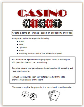 Preview of Casino Night (Math Probability Project)