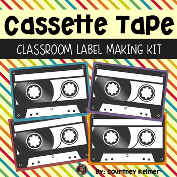 Preview of Cassette Tape Labels Editable Kit Classroom Decor {PowerPoint & Font Included}