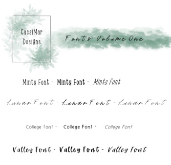 Preview of CassiMar Fonts Volume One