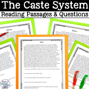 Preview of Caste System India Non-Fiction Text Reading and Comprehension Questions