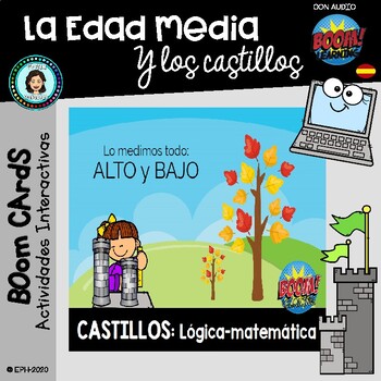 Preview of Castillos (ALTO-BAJO y NÚMEROS) - Boom Cards distance learning