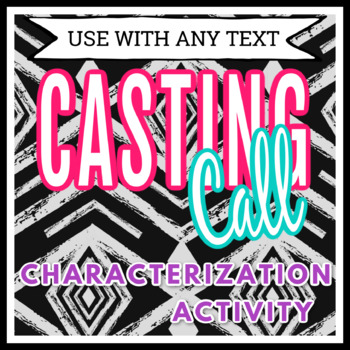 Preview of Casting Call Character Poster Activity for ANY TEXT