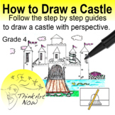 Art Lesson - How to Draw a Castle Step by Step - Think Art Now
