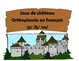 Castle Speech Therapy Card Game P,B,M in FRENCH