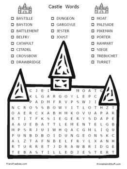 Castle Words Puzzle by Fran Lafferty | Teachers Pay Teachers