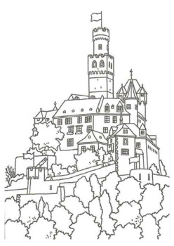 Trace and Color: Castles: Adult Activity Book