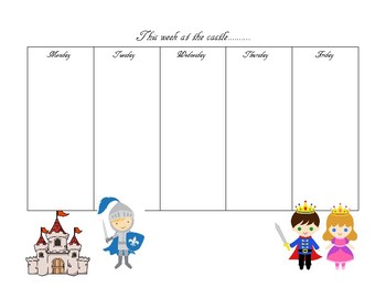 Preview of Castle themed week planner pack