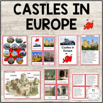 Preview of Castles in Europe Parts of a Castle 3-Part Cards