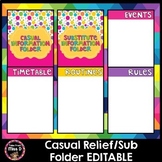 Casual Relief/Substitute Teacher Information Folder Editable