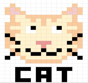 Cat Animal Pixel Art Math - Editable Equations Google Sheets In Classroom