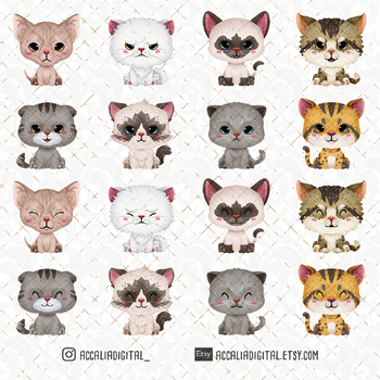 Cat Breeds Clipart Set 1 by Accalia Digital | TPT