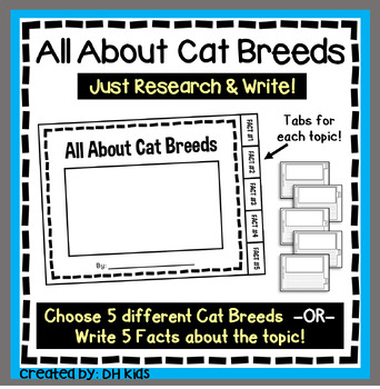 Preview of Cat Breeds Report, Animal Flip Book, Cat Writing Project, Pet Research