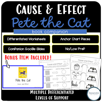Preview of Cat CAUSE and EFFECT - Differentiated Worksheets | Google Slides | Anchor Chart