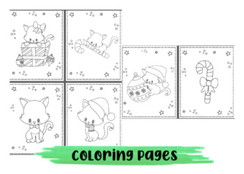 Cat Christmas coloring pages_6 by K Kids Resources | TPT