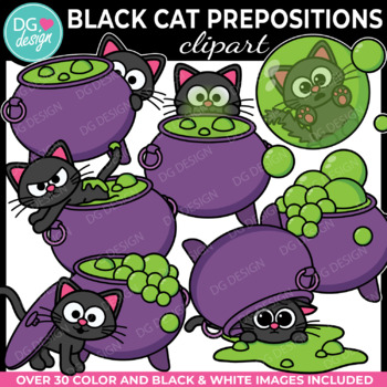 Preview of Cat Clipart | Preposition Clipart | Fall Clip Art | Halloween Clip Art