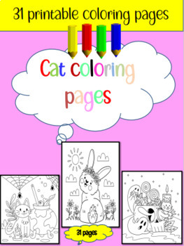 Preview of Cat Coloring, Printable Worksheets for Kids pdf