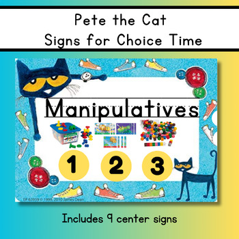 Preview of Cat Inspired Center Signs for PreK Choice Time