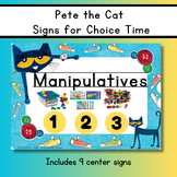 Cat Inspired Center Signs for PreK Choice Time