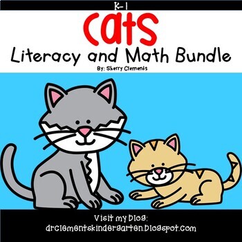Preview of Cats | Pets BUNDLE | Math and Literacy