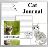 Cat Lined Journal Pages Cat Theme for Note Taking, Bullet 