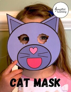 Cat Mask Craft - Pets - Brown Bear Activities - Purple Cat