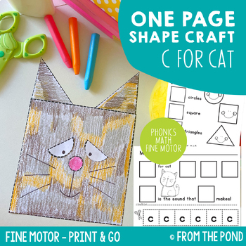 Preview of Cat Math Craft for Squares and Triangles