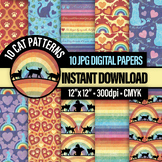 Cat Rainbow Bridge Digital Papers - Pet Memorial Printable