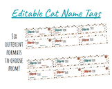 Cat Name Tags Editable 