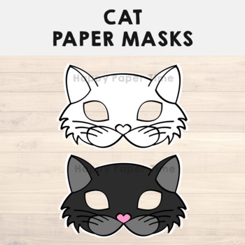 Cat Paper Mask Printable Halloween Costume Craft Activity Spooky