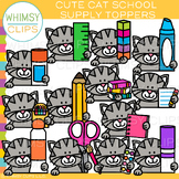 Cat School Supply Toppers Clip Art