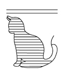 Cat Stationery (Stationary). Kitten Lined Writing Paper. C