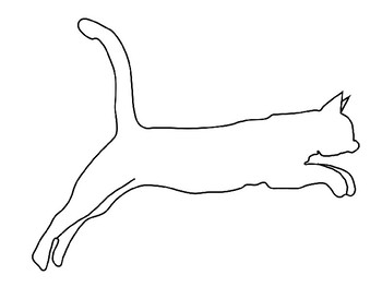 Download Cat Template for Art Project Cat Coloring Page Cat Outline ...