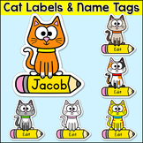 Cat Theme Name Tags and Locker Labels