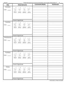 Preview of Cat Themed Behavior Clip Chart AND Take Home Behavior Chart