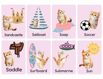 Cat Themed Initial /s/ Flash cards by Rock Therapeutic Services | TPT