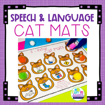 Preview of Cat Themed Smash Mats for Speech Therapy