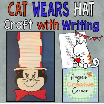 Preview of Cat Wears Hat Craft with Writing