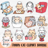 Cat clip art - 12 Cute Cats clipart - Funny Kitten images 