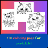 Cat coloring page for perk,k,1st