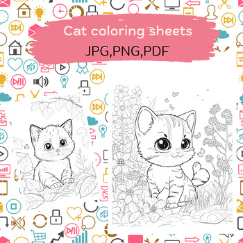 Preview of Cat coloring sheets